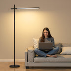 LED Corner Floor Lamp, 360°Rotating Head, Super Bright 1800LM Dimmable Minimalist Floor Lamps with Remote Control,3000K-6000K Modern Corner Light,67" Tall Standing Lamp