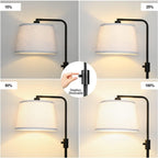Dimmable Floor Lamp, 1000 Lumens LED Edison Bulb Included, Arc Floor Lamps for Living Room Modern Standing Lamp with Linen Shade, Tall Lamp for Bedroom Office Dining Room