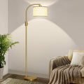 Modern Arc Dimmable Tall Standing Floor Lamp with Linen Shade, 1200 Lumens LED Bulb Included
