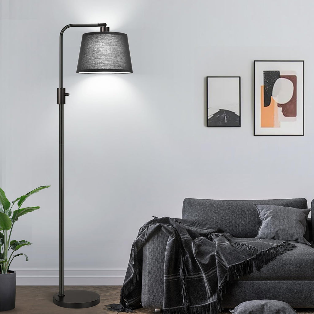 Dimmable Floor Lamp, 1000 Lumens LED Edison Bulb Included, Arc Floor Lamps for Living Room Modern Standing Lamp with Linen Shade, Tall Lamp for Bedroom Office Dining Room